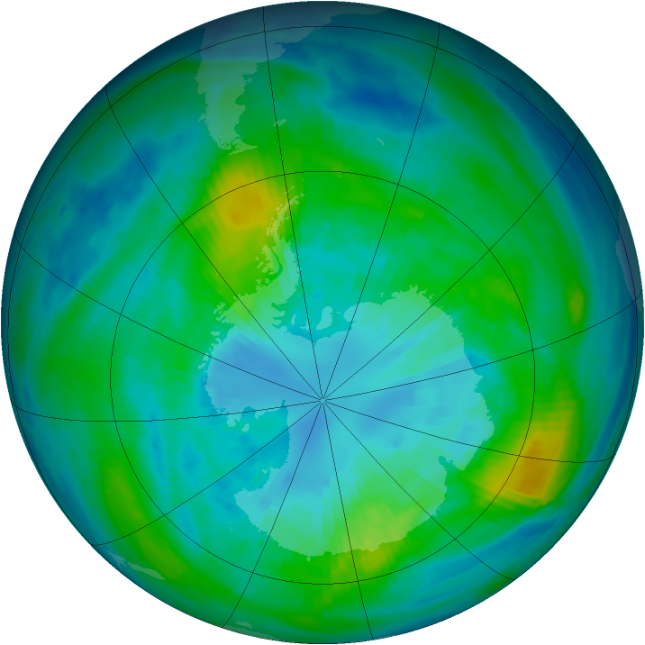 Antarctic ozone map for 03 April 1983